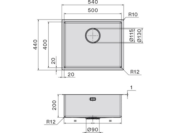 Мойка Falmec SCO5000F.00#SSF 540x440