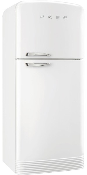 Отдельностоящий двухдверный холодильник, 80 см, No-Frost, петли справа стиль 50-х годов белый